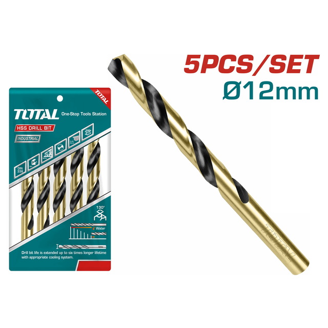 TOTAL HSS DRILL BIT DIN 338 12mm (TAC101203)