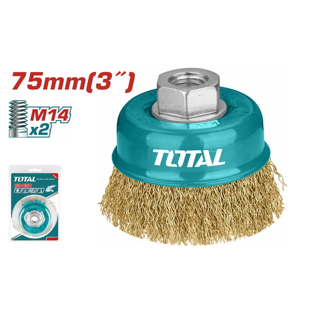 TOTAL WIRE CUP BRUSHES 75mm (TAC31031)