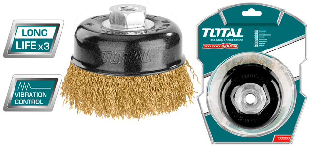 TOTAL WIRE CUP BRUSH 100mm (TAC31045)
