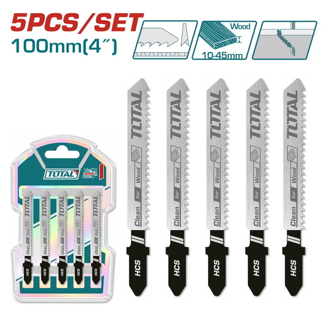 TOTAL Jig saw blade for wood 5pcs (TJSBT101D)