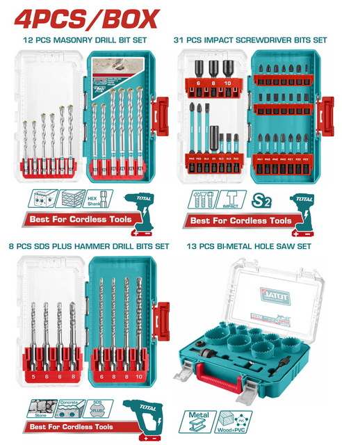TOTAL ΕΠΑΓΓ. ΣΕΤ ΤΡΥΠΑΝΙΑ / ΜΥΤΕΣ ΜΑΥΡΕΣ ΧΤΥΠΗΤΕΣ / ΠΟΤΗΡΟΤΡΥΠΑΝΑ ΜΕΤΑΛΛΟΥ (TOS26068)