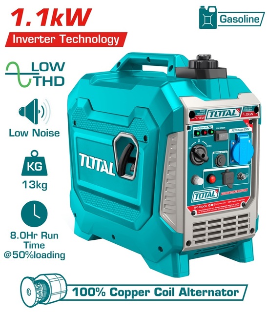 TOTAL Inverter gasoline generator 1.100W (TP515006)