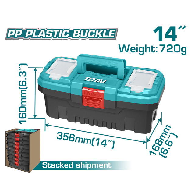 TOTAL Plastic Tool Box 14