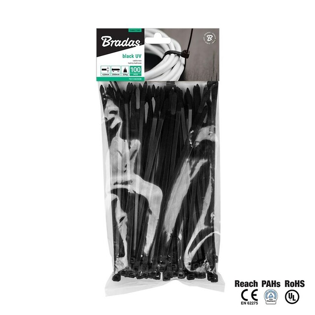 BRADAS black cable ties 150Χ2.5mm (TS11-25150B)