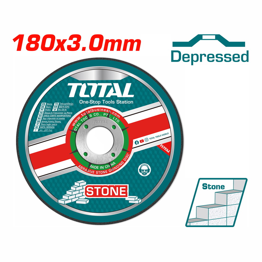 TOTAL ABRASIVE STONE CUTTING DISC 180 X 3mm (TAC2221801)
