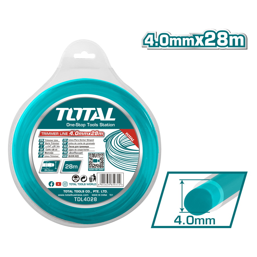 TOTAL TRIMMER LINE DUAL POWER 4mm - 28m (TDL4028)