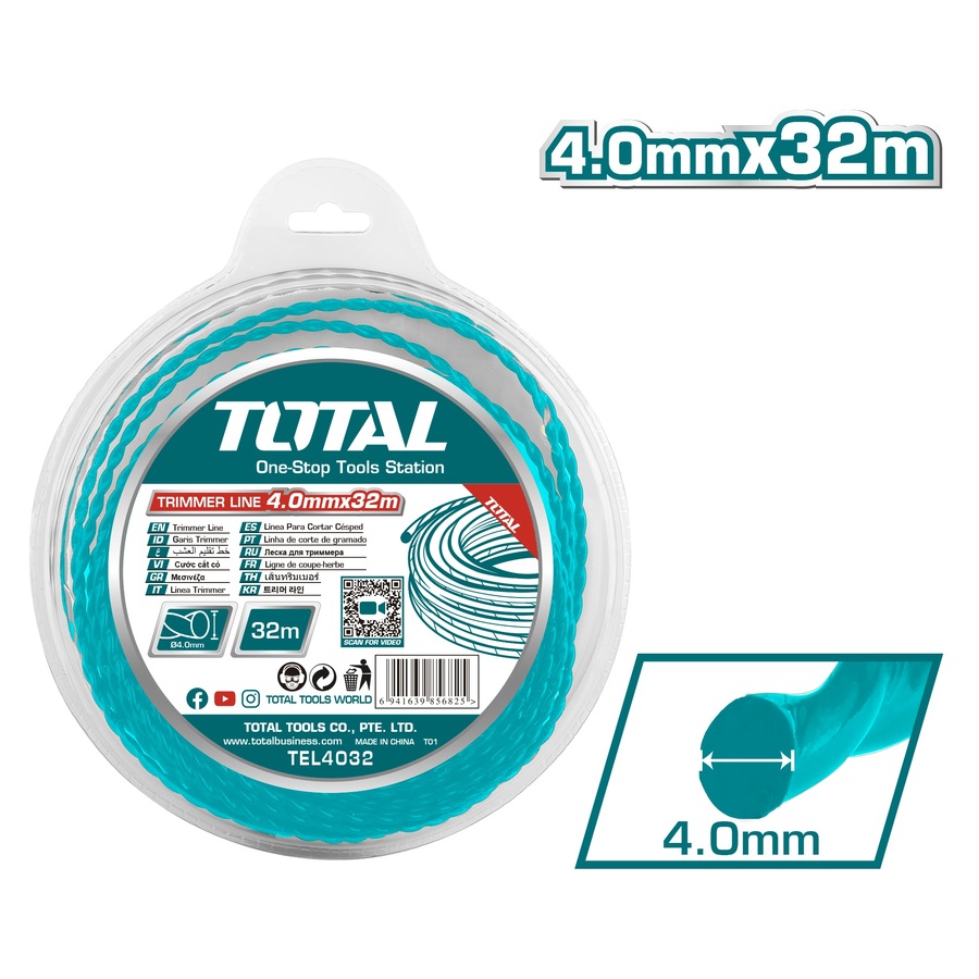 TOTAL TRIMMER LINE ELLIPSE TWIST 4mm - 32m (TEL4032)