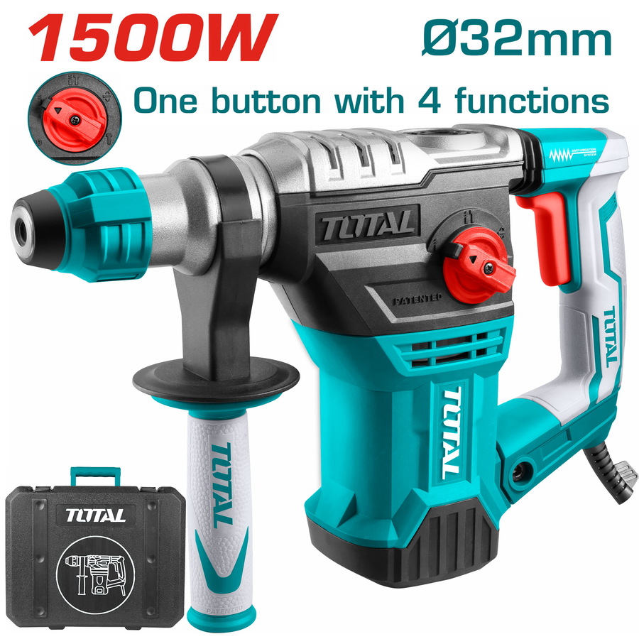 TOTAL ROTARY HAMMER SDS-PLUS 1.500W 4 FUCTIONS (TH1153236)