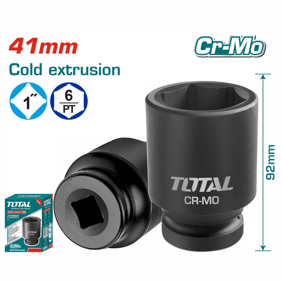 TOTAL 1”DR. Impact Socket 41mm (THHISD0141L)