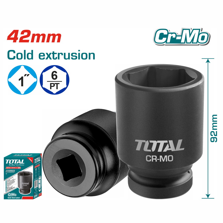 TOTAL 1”DR. Impact Socket 42mm (THHISD0142L)
