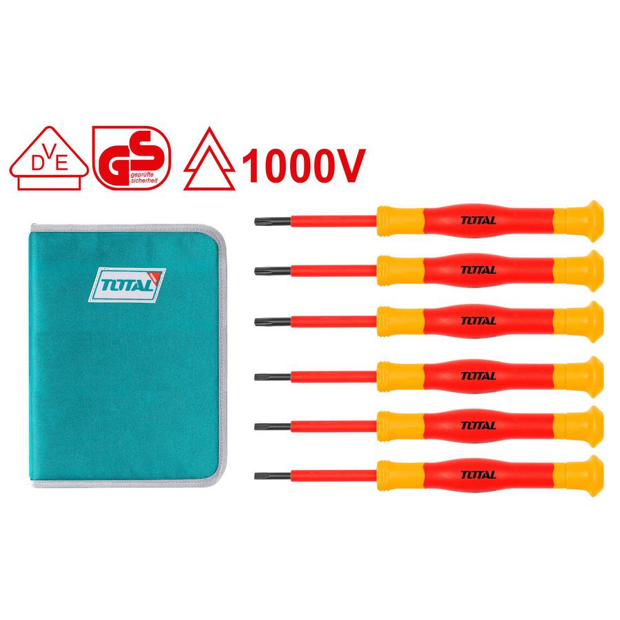 TOTAL 6PCS Insulated precision screwdriver set (THKIPSD0601)