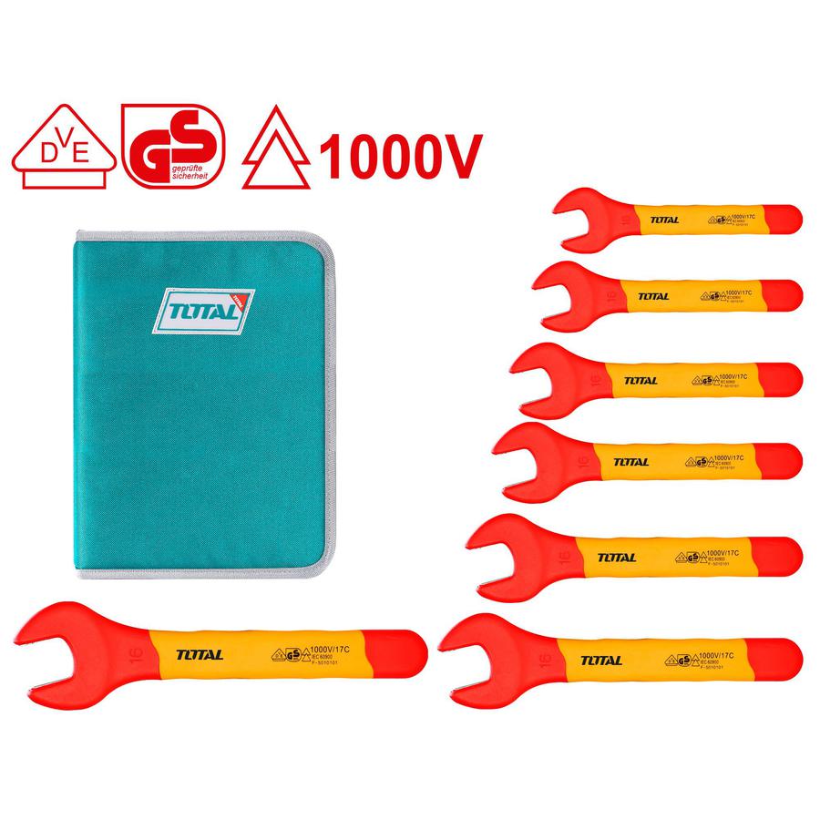 TOTAL 7PCS insulated open end spanner set (THKISPA0701)