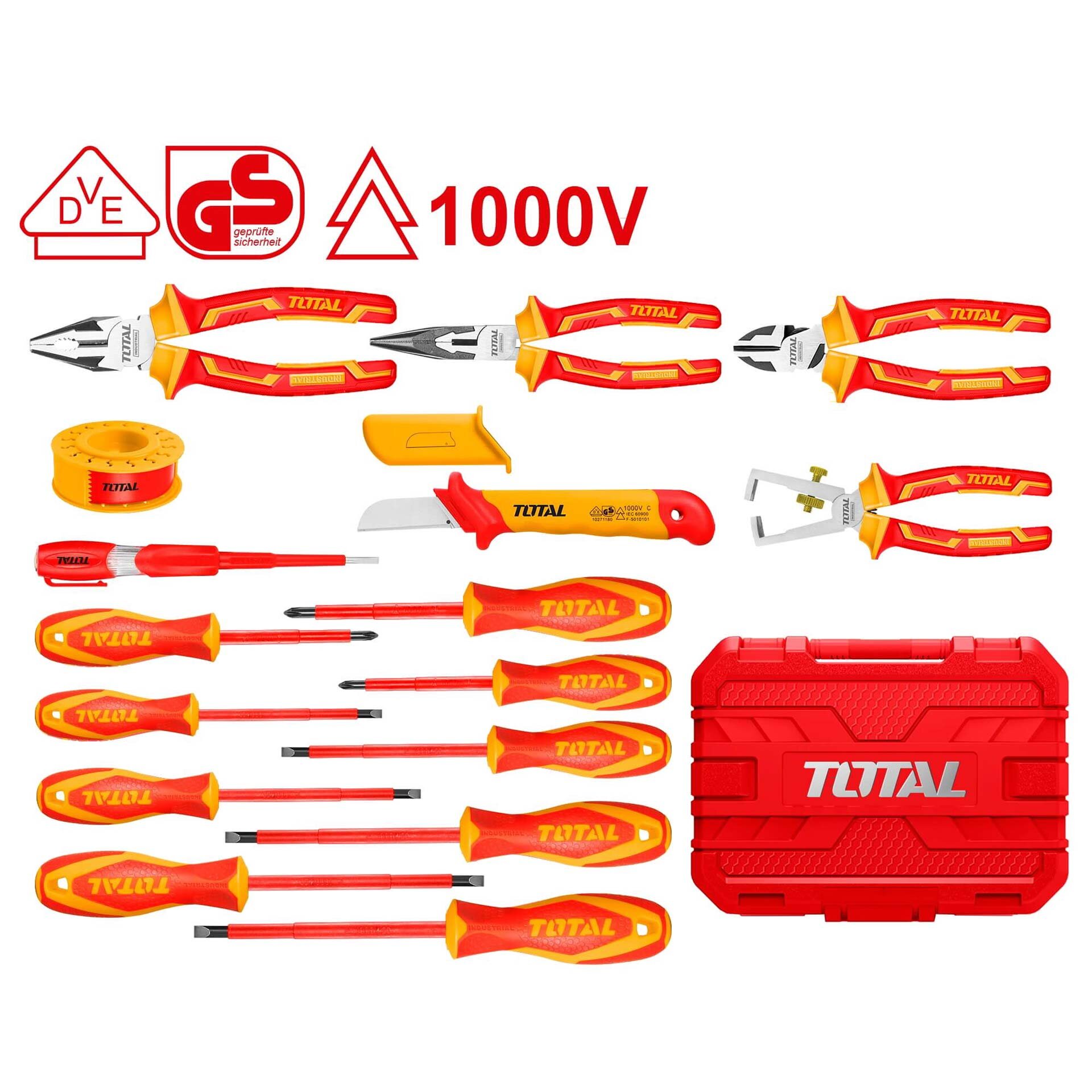 TOTAL 16PCS insulated hand tools set (THKITH1601)