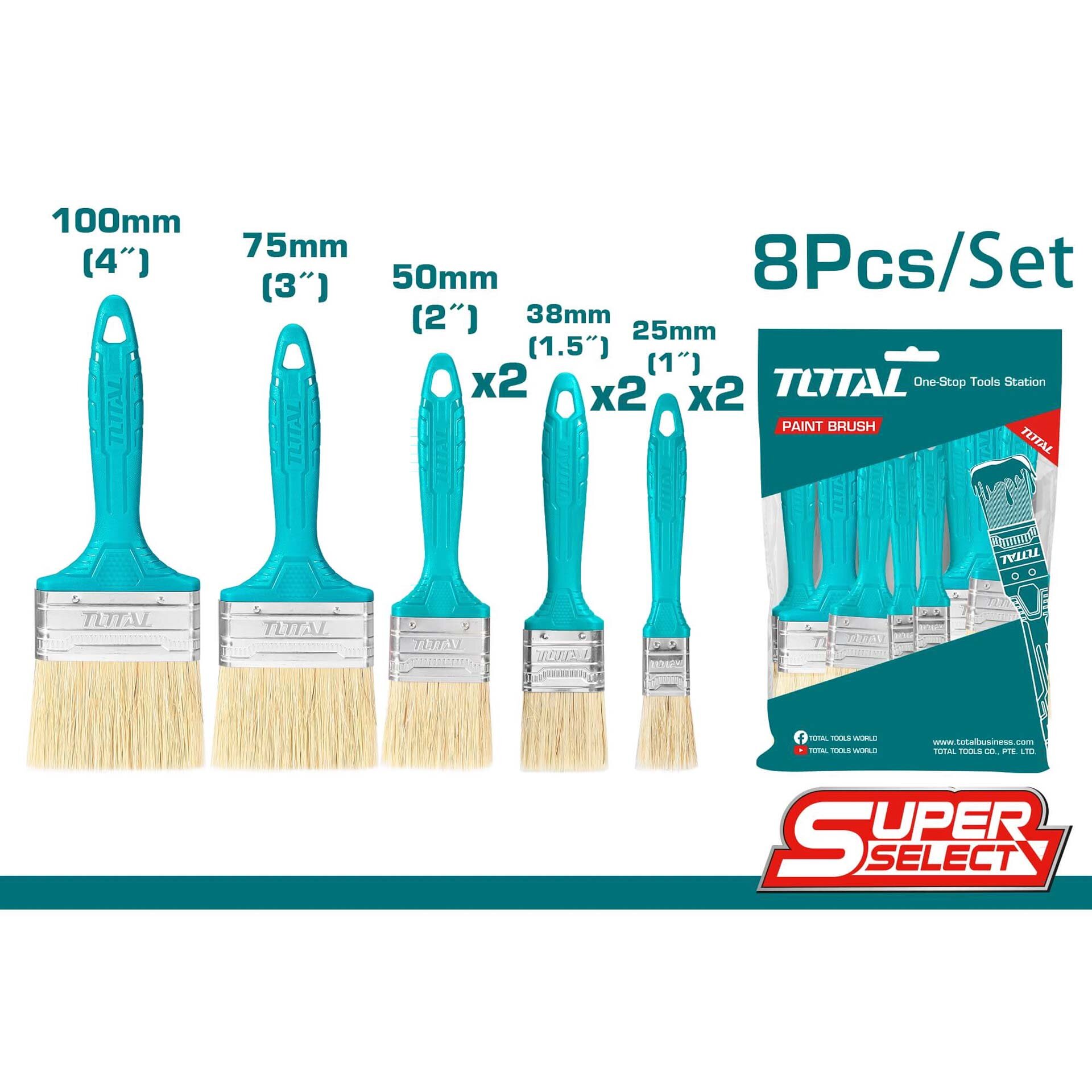 TOTAL 8pcs paint brush set (THT8450801)