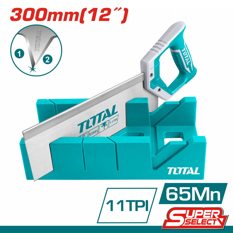 TOTAL Mitre box and back saw set (THTK591262)