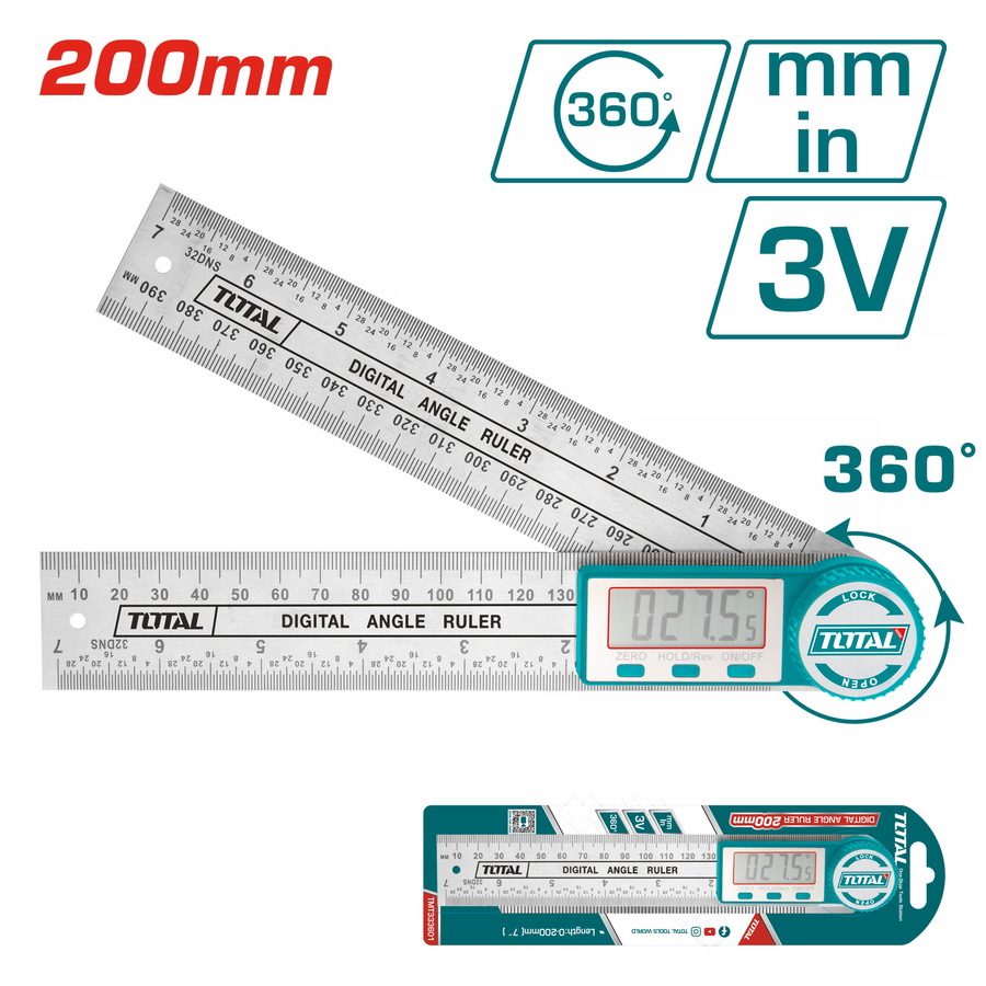 TOTAL Digital Angle Ruler (TMT333601)