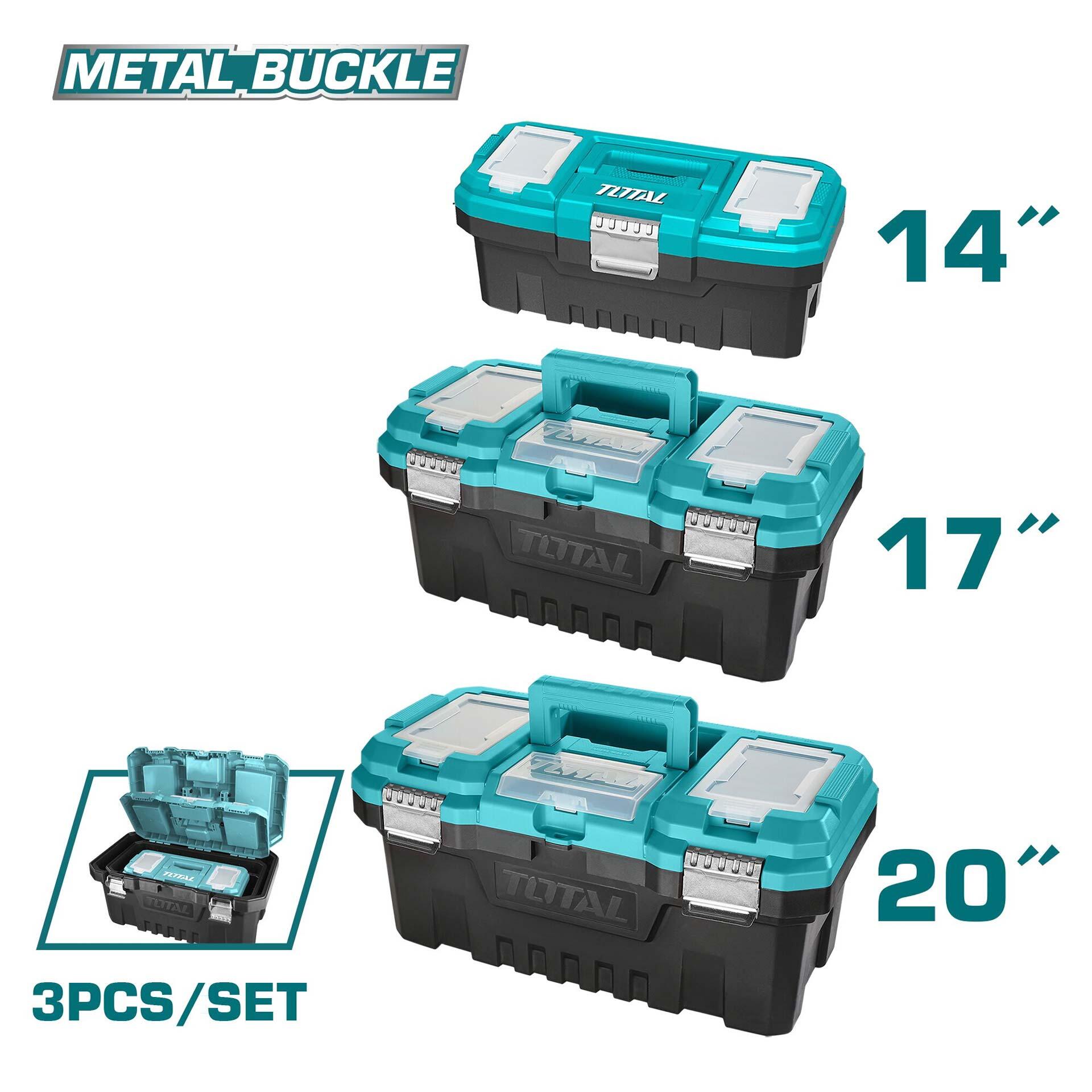 TOTAL 3 Pcs Plastic Tool Boxes Set (TPBXK0032)