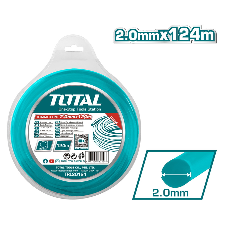 TOTAL TRIMMER LINE ROUND 2mm - 124m (TRL20124)