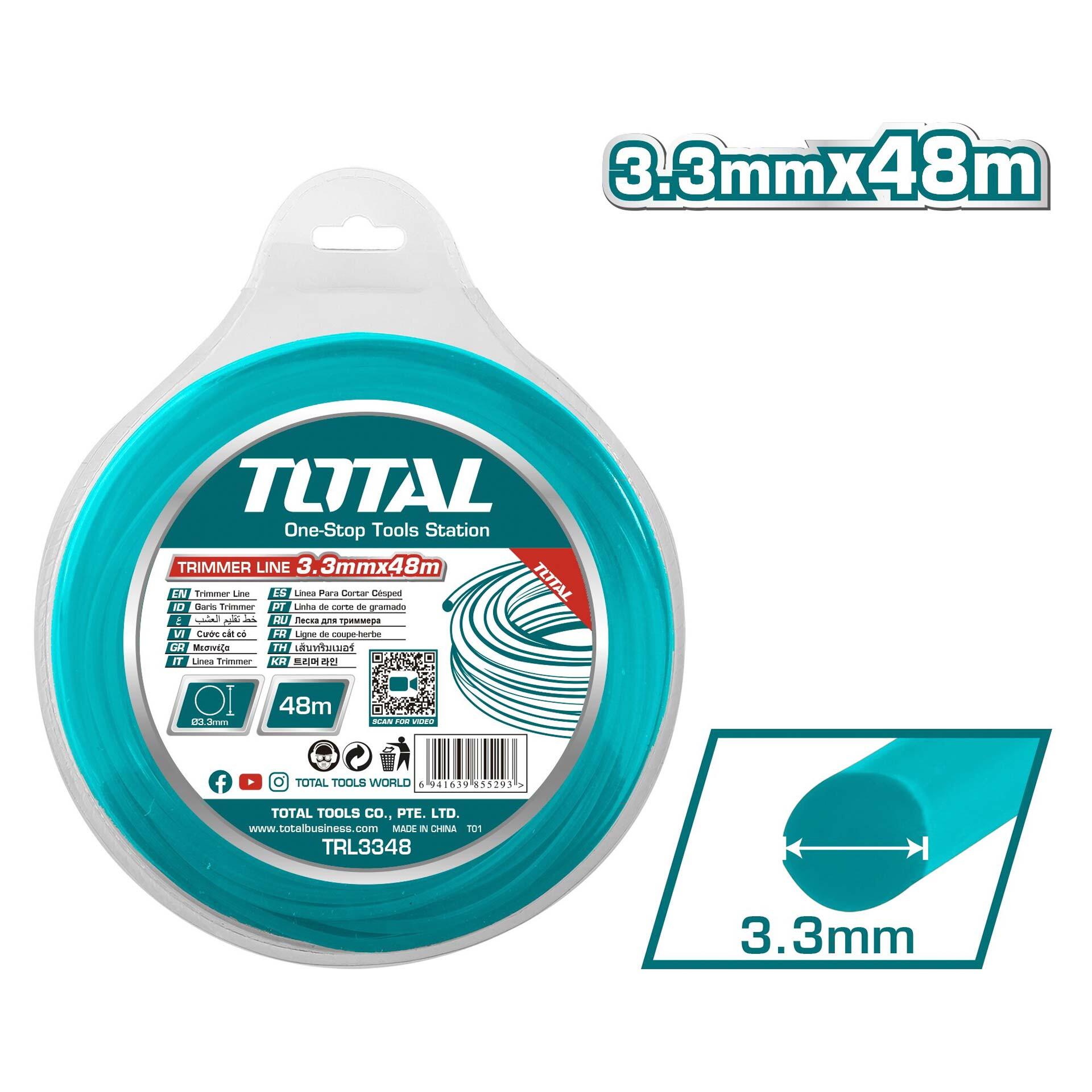 TOTAL TRIMMER LINE ROUND 3.3mm - 48m (TRL3348)
