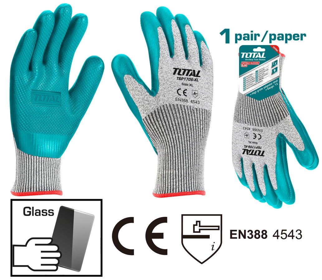 TOTAL Cut-resistant gloves (TSP1706-XL)