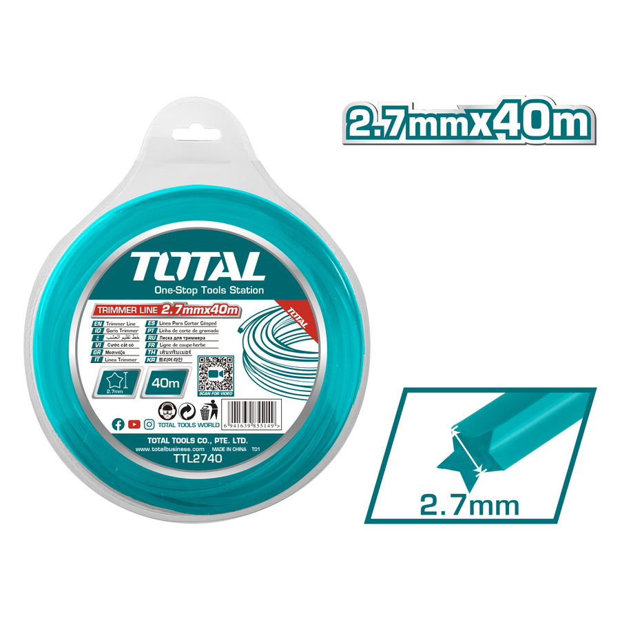 TOTAL TRIMMER LINE STAR DUAL POWER 2.7mm - 40m (TTL2740)