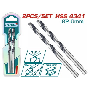 TOTAL 4341 HSS drill bit 2mm 2pcs (TAC1200024)