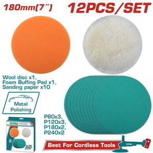 TOTAL Polishing and grinding set 12pcs for TAPLI2018 (TAC18012)