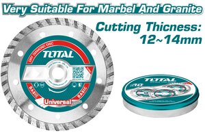 TOTAL Turbo diamond disc 115mm 10pcs metal box (TAC2131153M)