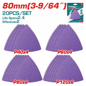 TOTAL Purple delta sanding sheets 80mm 20pcs FOR TS3006 / TML2001 (TAC78080202)