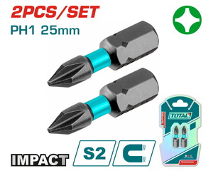 TOTAL Impact screwdriver bits ΡH1 25mm 2pcs (TACIM71PH125)