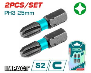 TOTAL Impact screwdriver bits ΡH3 25mm 2pcs (TACIM71PH325)