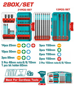 TOTAL 44 Pcs screwdriver bits and magnetic nuts set (TACSDL24408)