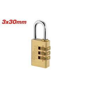 TOTAL 3 Digit brass combination padlock 30mm (TBCK37303)