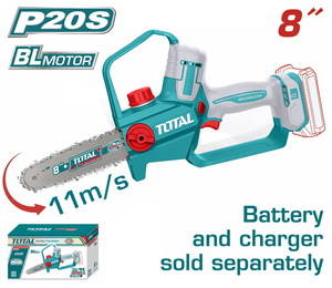 TOTAL Cordless pruner saw 20V / 8" Solo BL Motor (TGSLI2088)