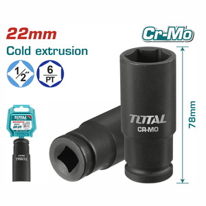 TOTAL 1/2" Deep impact socket 1/2" - 22mm (THDIS12221L)
