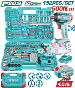 TOTAL 152 Pcs Cordless impact wrench tools set (THKTHP31522)