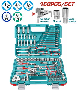 TOTAL 160 Pcs combination tools set (THKTHP61607)
