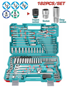 TOTAL 182 Pcs Combination tools set (THKTHP61827)