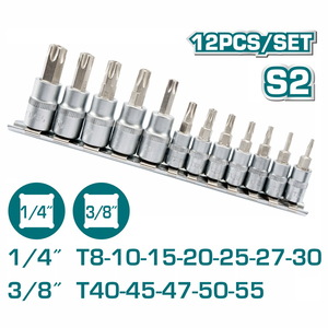 TOTAL 12 Pcs torx bit socket set (THT1438121)
