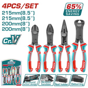 TOTAL 4 Pcs compound action pliers set (THT2CK241S)