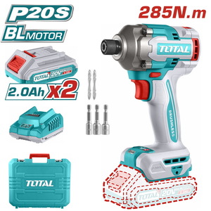 TOTAL Cordless impact driver Li-ion 20V / 2Ah / 285Nm (TIRLI2028E)