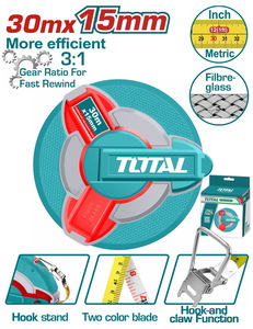 TOTAL Fibreglass measuring tape (TMTF18306)