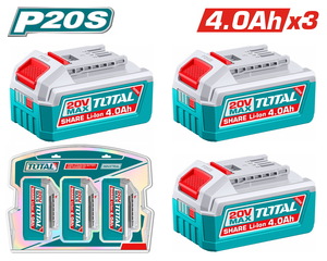 TOTAL ΕΠΑΓΓ. ΣΕΤ 3τεμ ΜΠΑΤ. TFBLI2002 Li-ion 20V / 4Ah (TOSLI251296E)